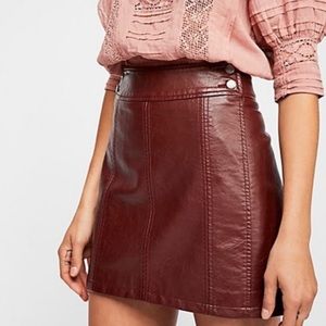 Free People Retro Vegan Leather Bodycon Skirt
